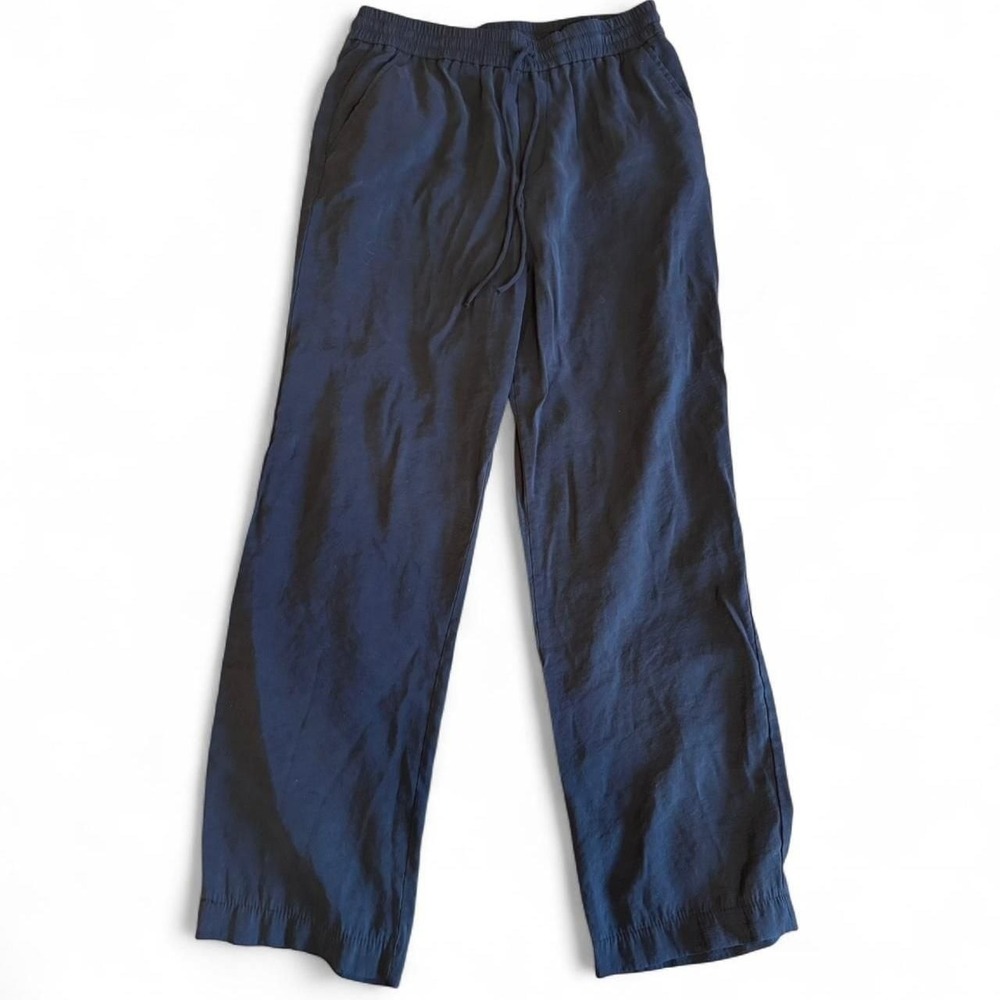 Zara Black Linen Trousers, Drawstring Summer Pants, Women's Size XS